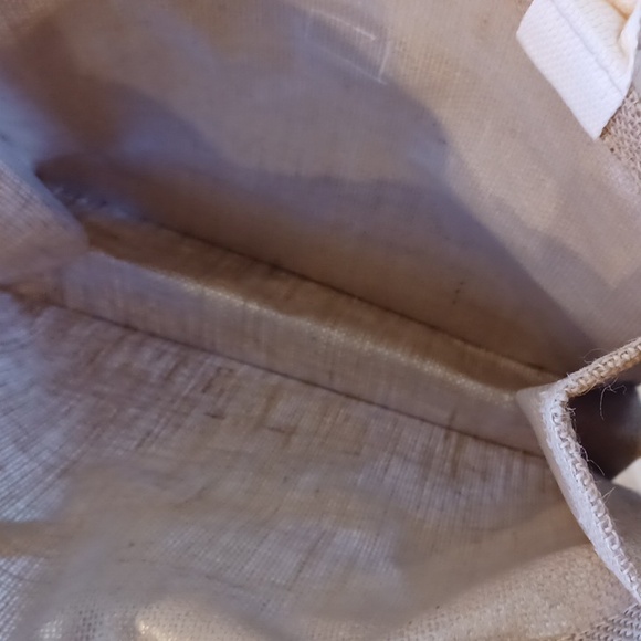 "Hello Weekend" Natural Burlap Tote Bag - Picture 6 of 7